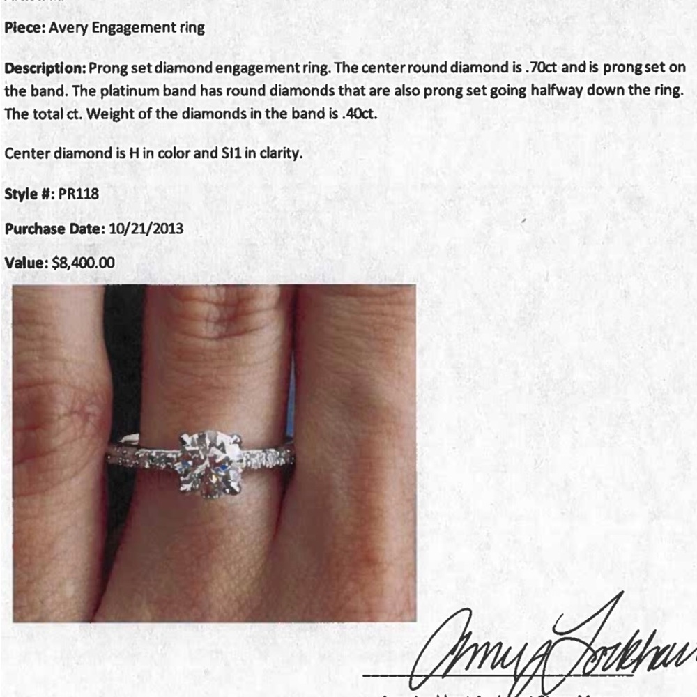 Ila -Avery Platinum Diamond Engagement Ring - Picture 2 of 5